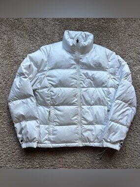 The North Face 700 Fill Down Puffer Jacket Women’s Medium White Full Zip Coat